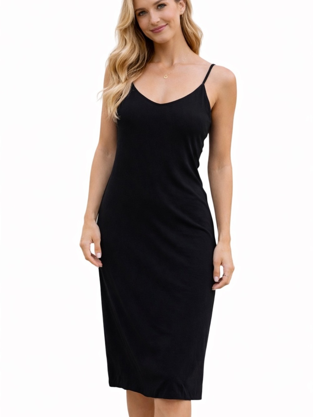 Black Slip Dress with Adjustable Straps